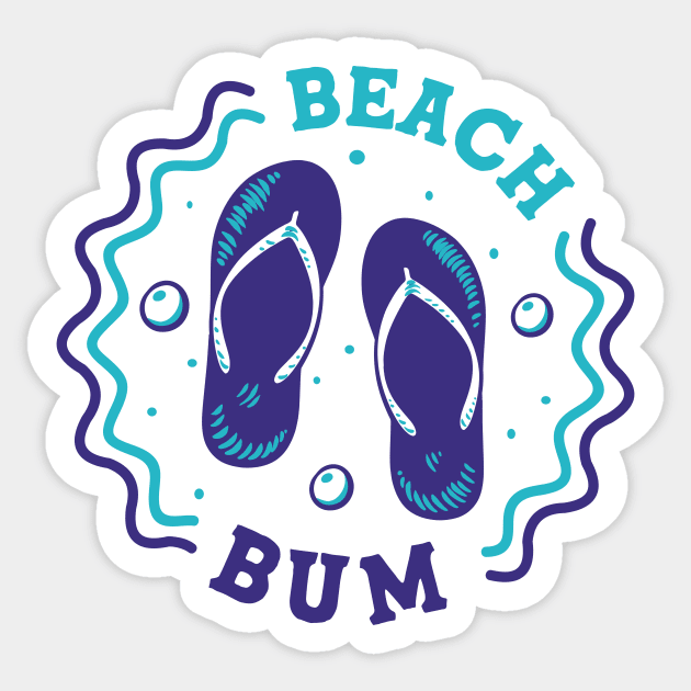 Beach Bum // Fun Summer Flip Flop Badge Sticker by SLAG_Creative